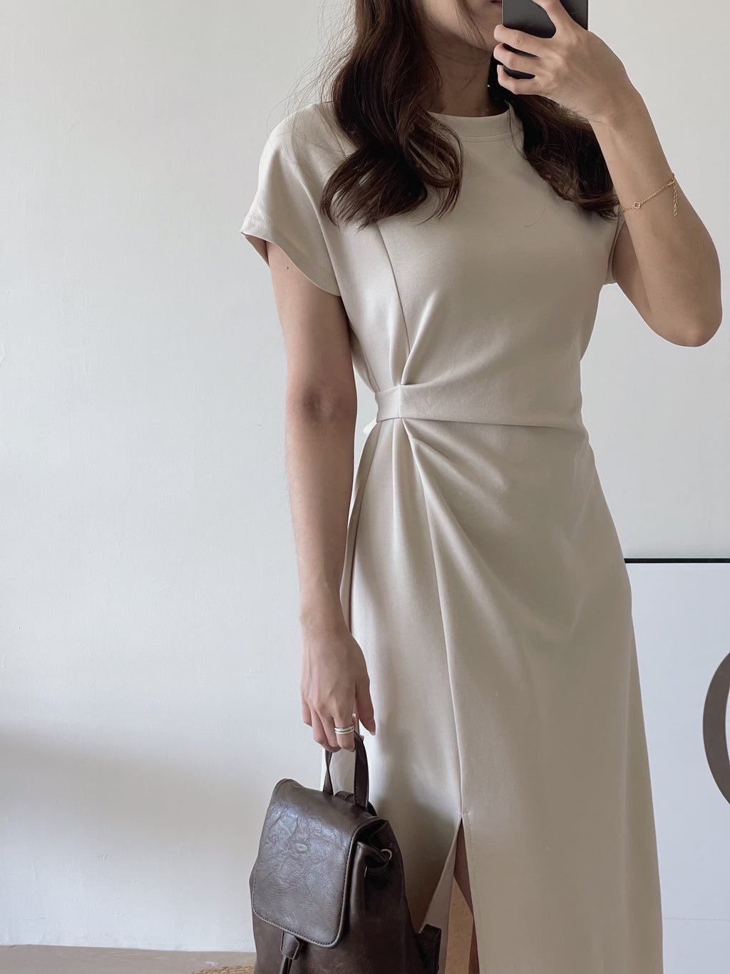 Casual Side Knot Dress / 收腰系带休闲裙