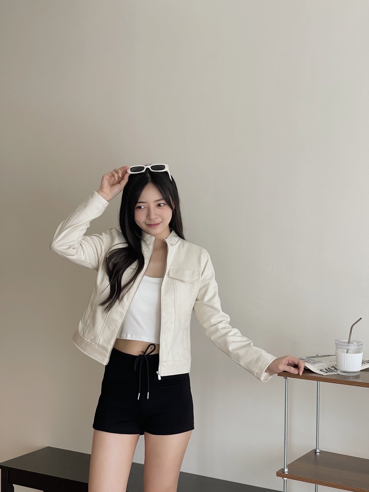 Suede Fitted Jacket / 秋天麂皮绒修身显瘦外套