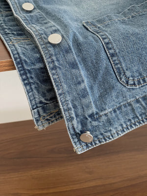 Reve Denim Outer / 复古韩版圆领牛仔外套