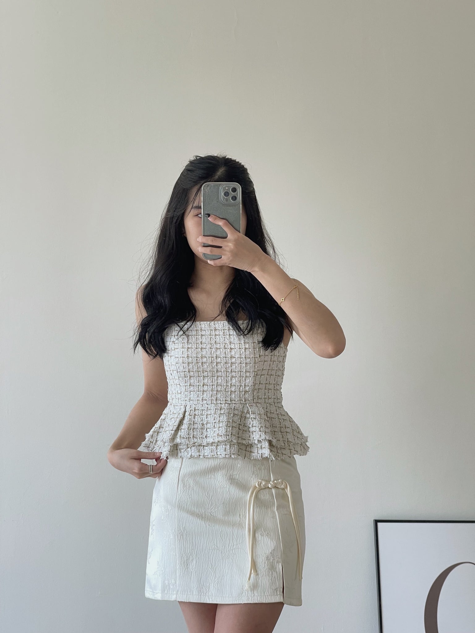 Chinese Buckle Skirt / 编织盘扣提花短裙