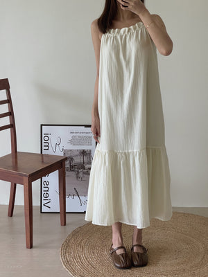 Lucille Spaghetti Long Dress / 松弛感宽松吊带裙