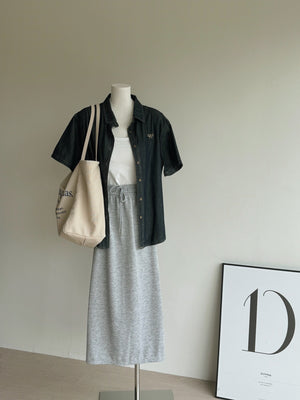 Ribbon Embroidered Outer Shirt / 刺绣软牛仔衬衣