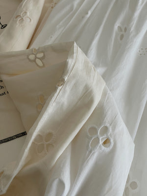 Eyelet Hollow Trousers / 钩花镂空休闲长裤
