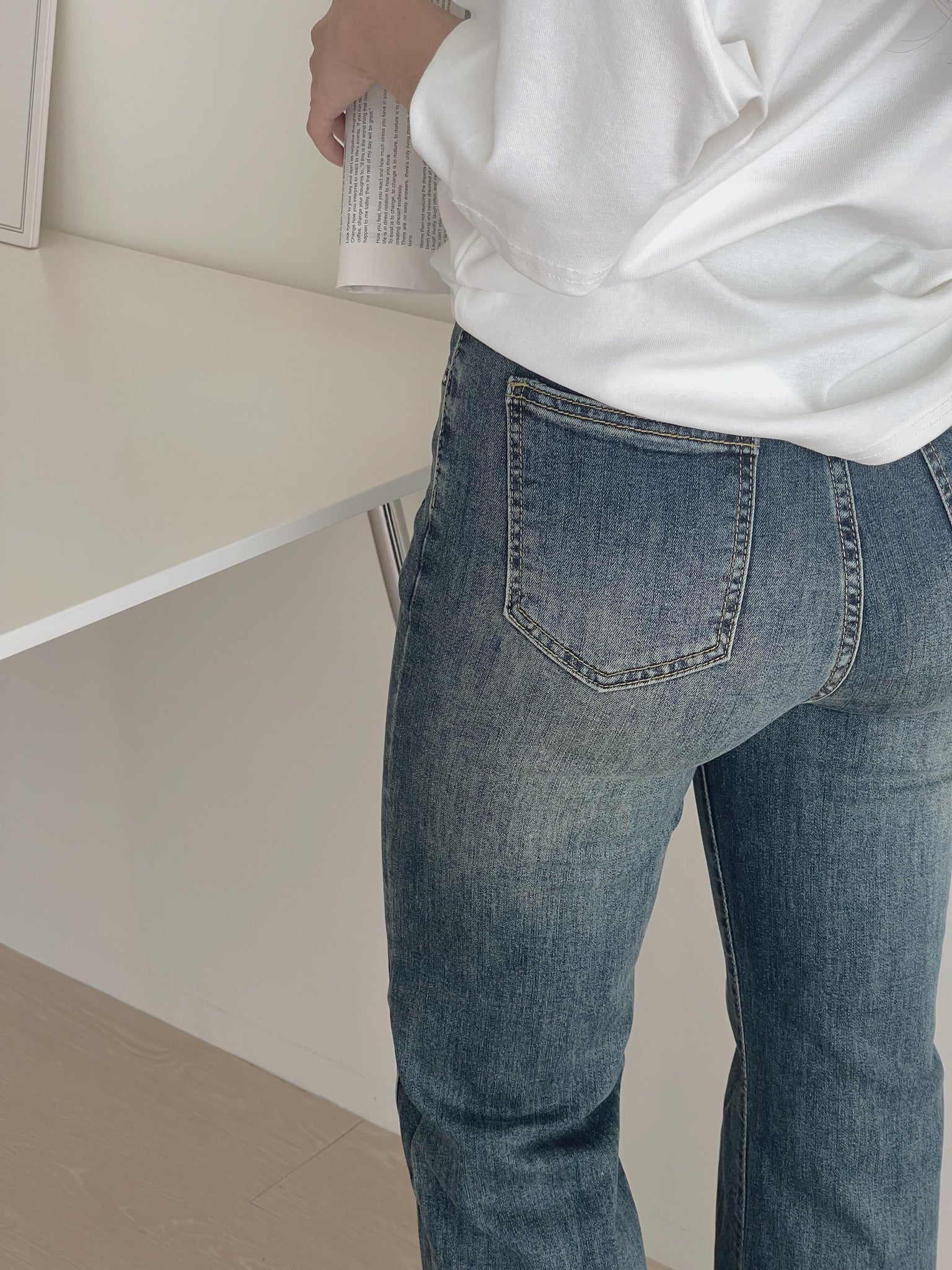 Fit Stretch Bootcut Jeans / 弹力微喇叭牛仔裤