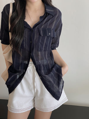 Casual Hollow Edge Pants / 舒适镂空边休闲短裤