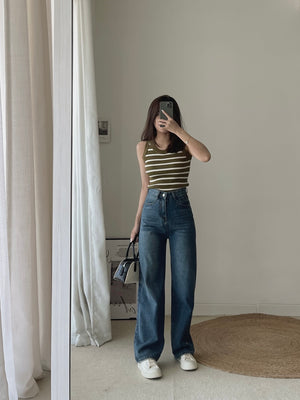 Stripes Stretchy Top / 高弹条纹针织上衣
