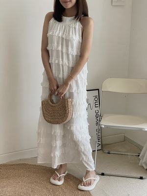 Ruffles Layered Dress / 度假风木耳边长裙