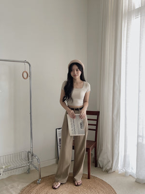 Dear You Padded Crop Top / 螺纹胸垫一体短衣