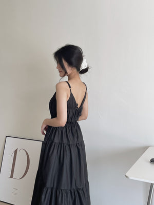 Lorra Wide Flare Dress / 小露背度假风长裙