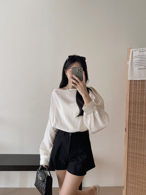 Luminous Chiffon Blouse / 柔光漫纱镂空遮肉小衫