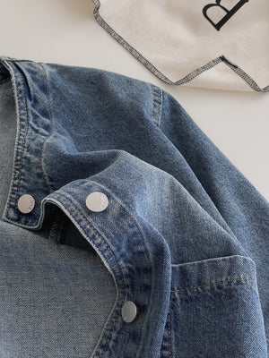 Reve Denim Outer / 复古韩版圆领牛仔外套
