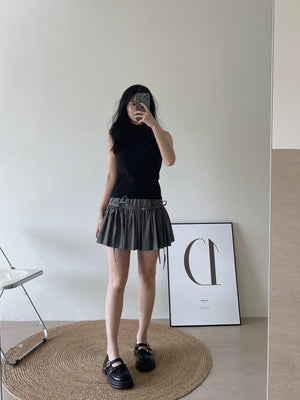 Knit Turtleneck Sleeveless Top / 半高领打底针织背心