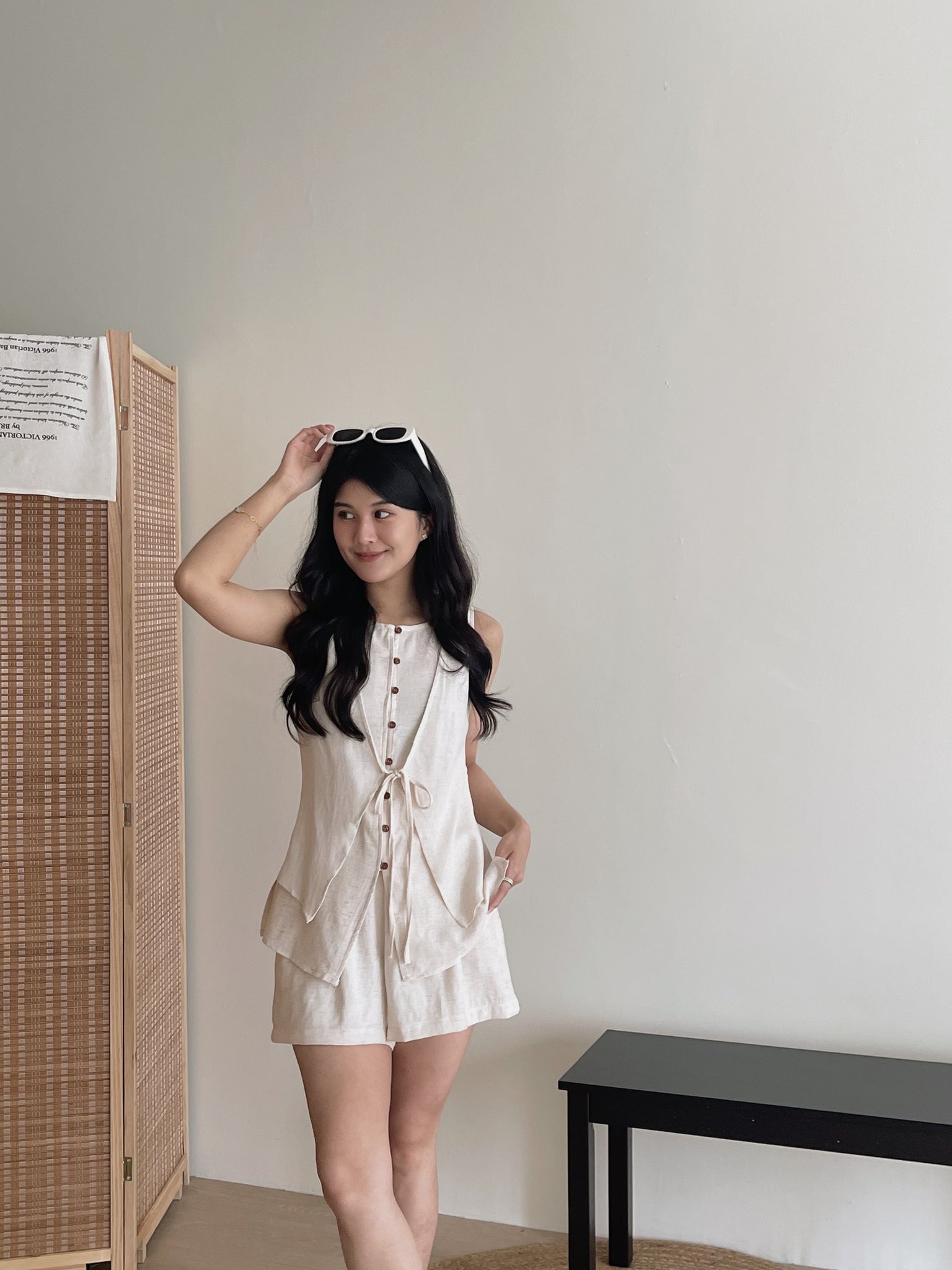 Estelle Linen Set / 老钱风假两件亚麻套装