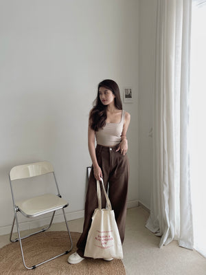 Square Neck Padded Tank Top / 方领胸垫背