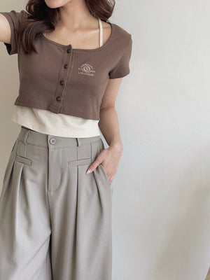 Arden Crop Top / 美式街头假两件上衣
