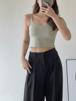 Scoop Neck Padded Singlet / 大领口显瘦胸垫吊带