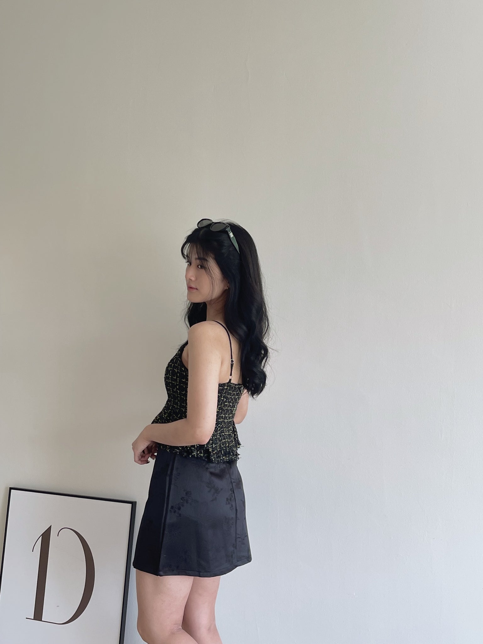 Tweed Spaghetti Top / 粗花呢小香吊带上衣