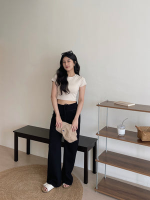 Crop Tee With Removable Pad / 短款T恤自带可拆卸乳胶垫