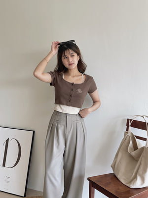 Arden Crop Top / 美式街头假两件上衣