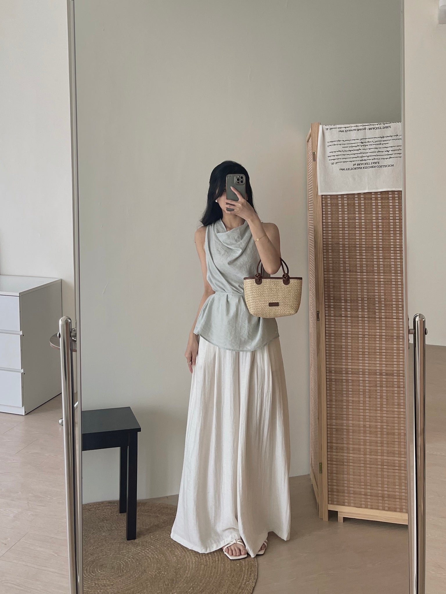 Modern Cowl Neck Top / 通勤荡领韩系小衫