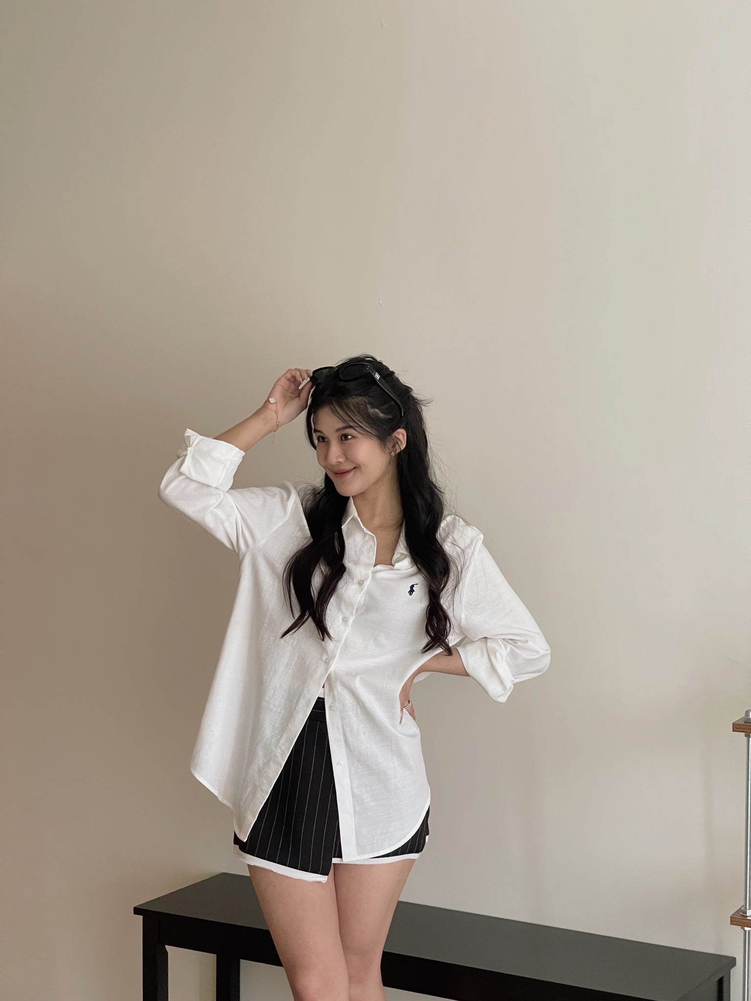 Mini Embroidered Logo Shirt / 小马刺绣通勤衬衫