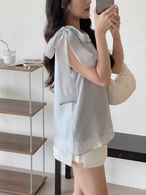 Bow Organza Blouse / 流光纱蝴蝶结小衫