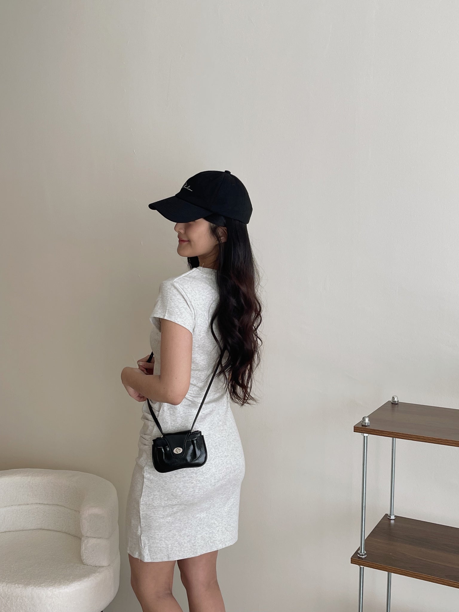 Basic Tall Slim Dress / 捏皱收腰连衣裙加长版