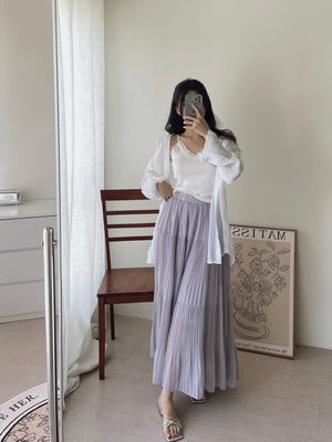 Cloudlight Pleated Tiered Skirt / 百褶飘逸蛋糕半身裙