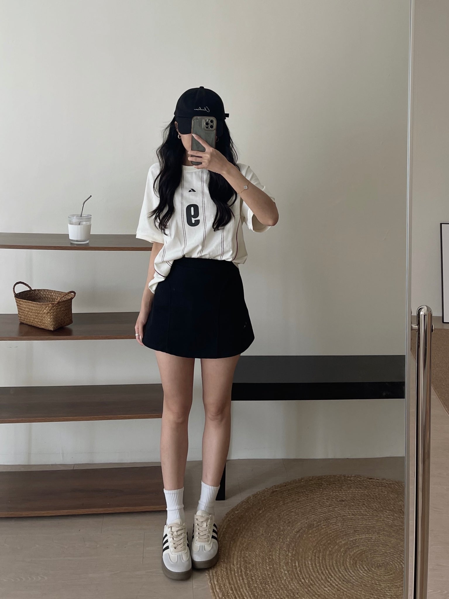 Badge Stripes Oversized Tee / 美式徽章条纹宽松T恤
