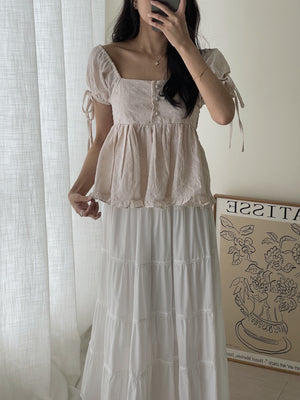 Doll Puff Sleeve / 格子泡泡袖上衣