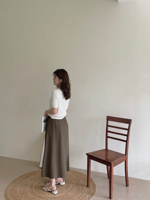 Lovey Cable Knit Tshirt / 爱心刺绣麻花T恤
