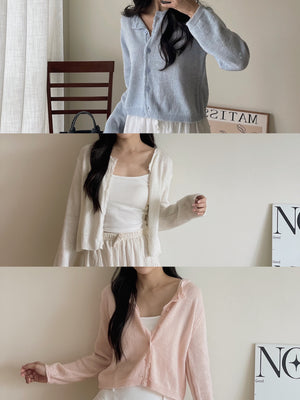Crochet Knit Cardigan / 毛衣钩花针织开衫
