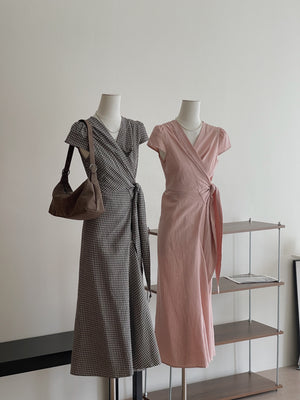 Azalea Wrap Dress / 法式V领收腰气质连身裙