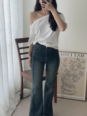 Fit Stretch Bootcut Jeans / 弹力微喇叭牛仔裤