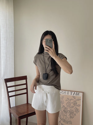 Cotton Mock Neck Tee / 棉质半高领基础T恤