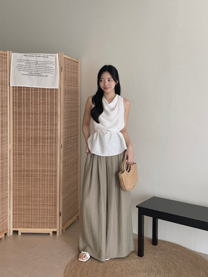 Modern Cowl Neck Top / 通勤荡领韩系小衫