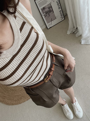 Stripes Stretchy Top / 高弹条纹针织上衣