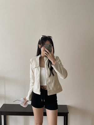 Suede Fitted Jacket / 秋天麂皮绒修身显瘦外套