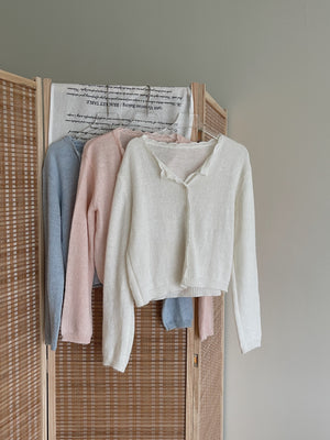 Crochet Knit Cardigan / 毛衣钩花针织开衫