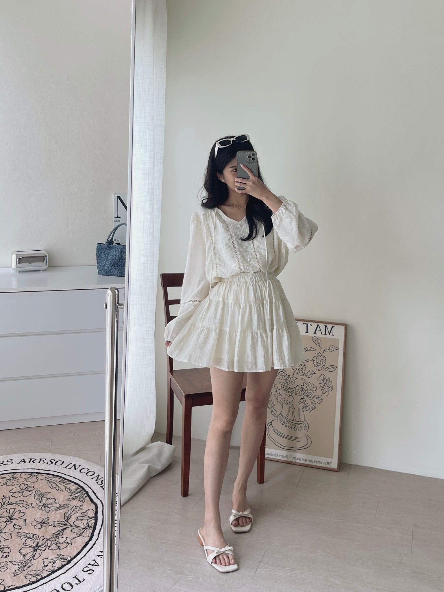 Lyra Ruffle Cloud Set / 甜美镂空编织套装