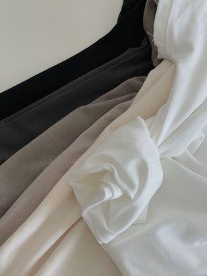Cotton Mock Neck Tee / 棉质半高领基础T恤