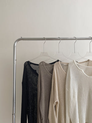 Korean Loose Knitted Sweater / 韩版慵懒镂空针织罩衫
