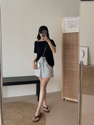 Soft Knit Oversized Top / 软糯超宽松针织T恤