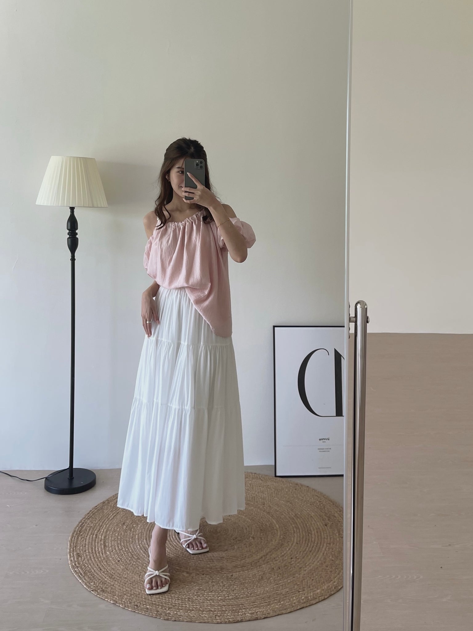Tiered Flare Maxi Skirt / 飘逸拼接半身长裙