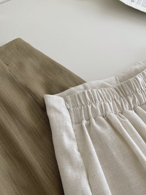 Linen Midi Skirt / 亚麻半身长裙