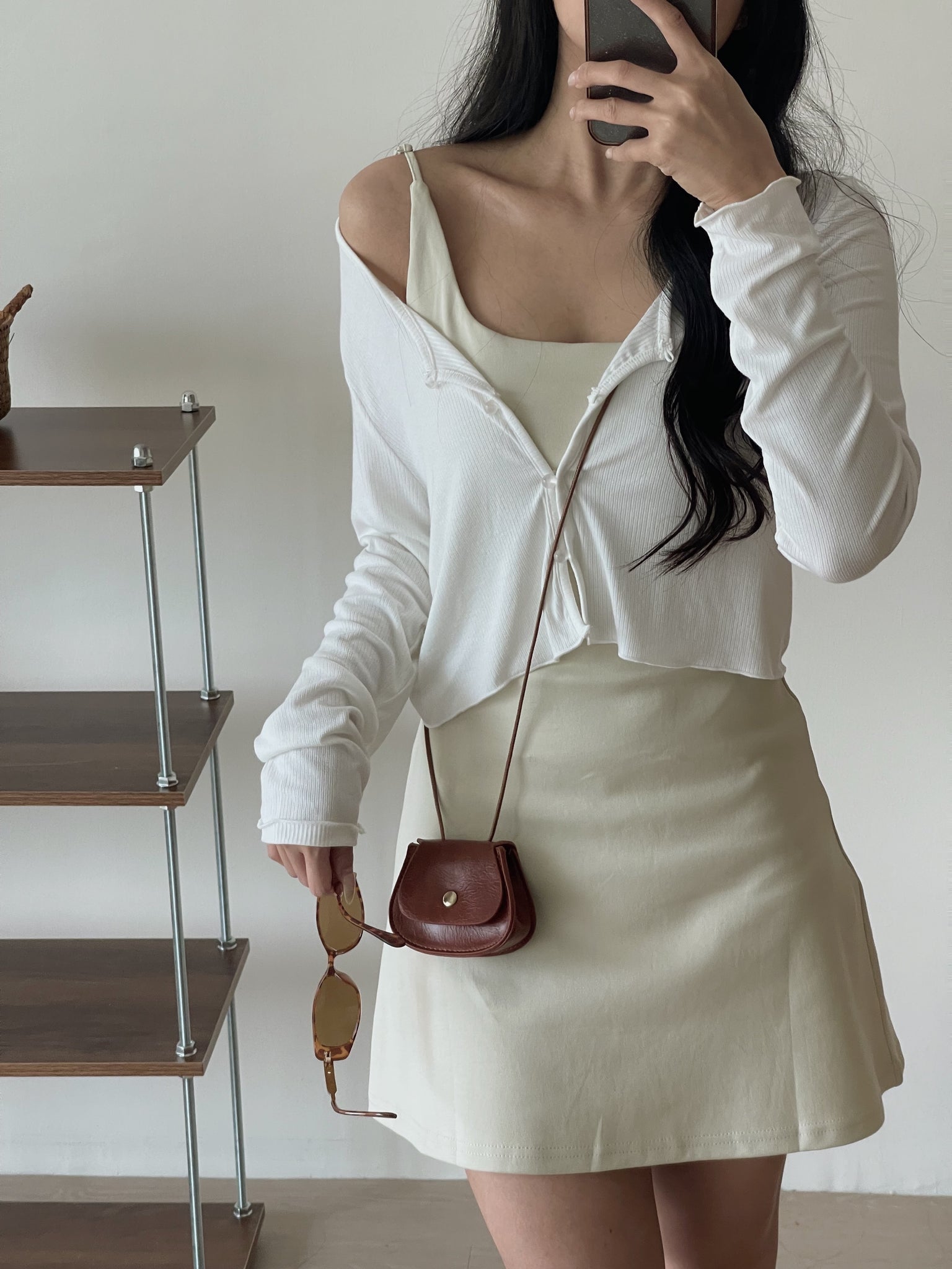 Simple Spaghetti Dress / 简约收腰吊带裙