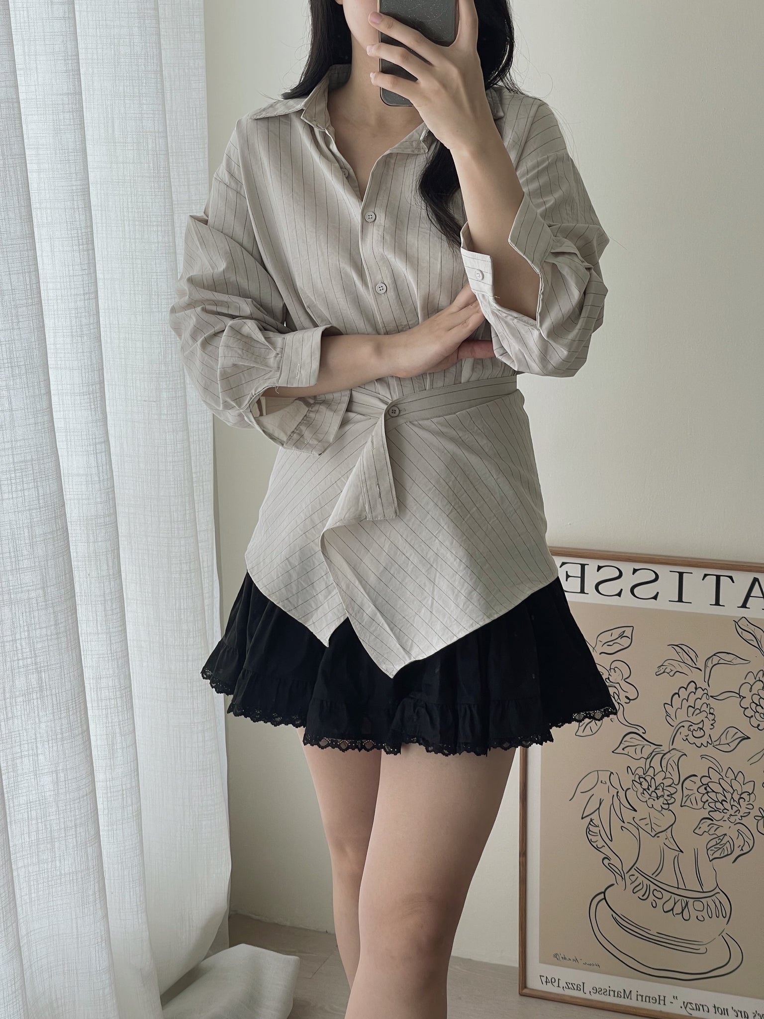 Pattern Striped Shirt / 设计感不规则条纹衬衫