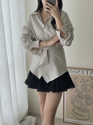 Pattern Striped Shirt / 设计感不规则条纹衬衫