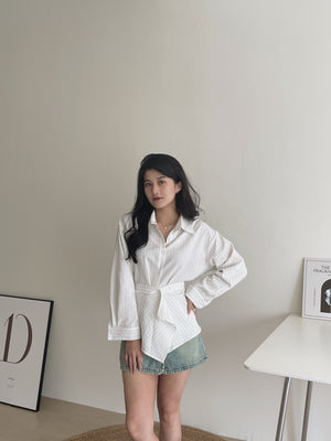 Pattern Striped Shirt / 设计感不规则条纹衬衫