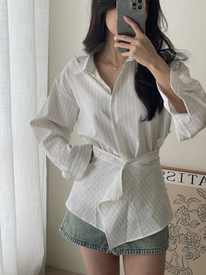 Pattern Striped Shirt / 设计感不规则条纹衬衫
